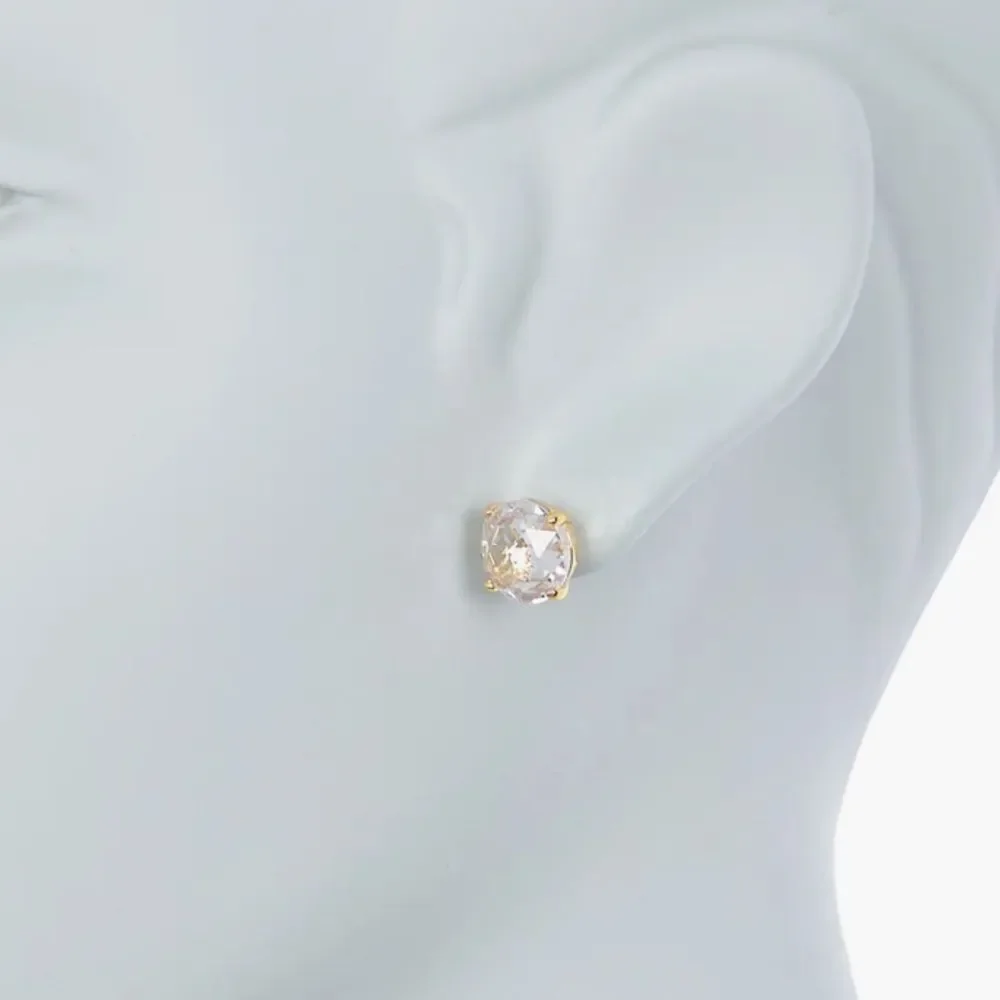 kate spade Boxed Clear Gold Tone Round Cubic Zirconia Stud Earrings